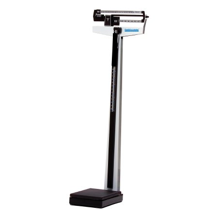 Health O Meter - Column Scale with Height Rod Balance Beam Display 500 lbs. / 200 kg Capacity Black / White Analog - 450KL
