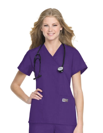 Landau Uniforms - Scrub Shirt Small Grape 2 Pockets Short Set-In Sleeve Female - 70224GRAPESM
