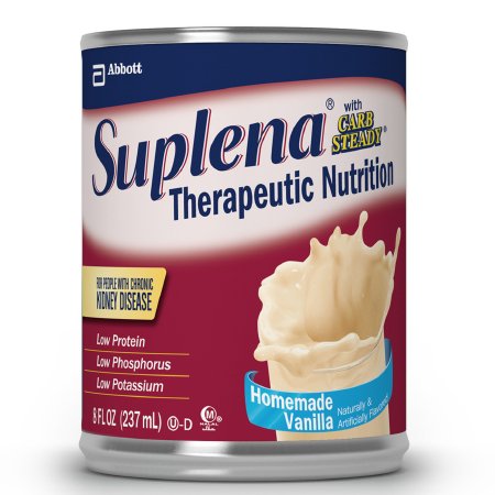 Abbott Nutrition Suplena with Carbsteady Oral Supplement / Tube Feeding Formula Vanilla Flavor 8 oz. Can Ready to Use - 62088