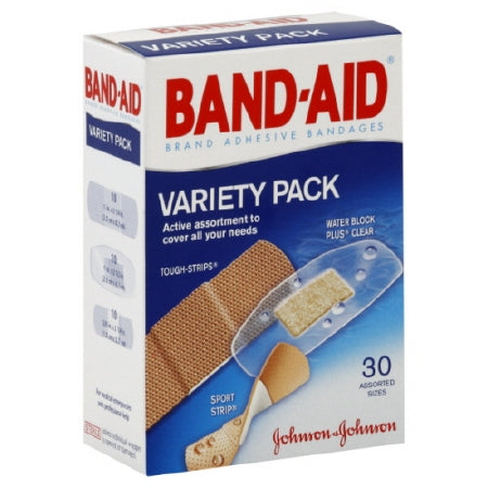 Johnson & Johnson Consumer Band-Aid Variety Pack Adhesive Strip Assorted Sizes Fabric / Plastic Assorted Shapes Clear / Tan Sterile - 10381370048487