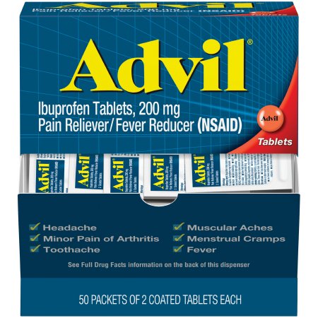 Pfizer Advil Pain Relief 200 mg Strength Ibuprofen Tablet 50 per Box - 30573015489