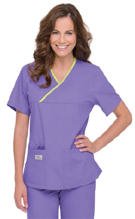 Landau Uniforms Urbane Performance Scrub Shirt Large Ceil Blue 2 Pockets Short Sleeves Female - 9534BNBCPLG