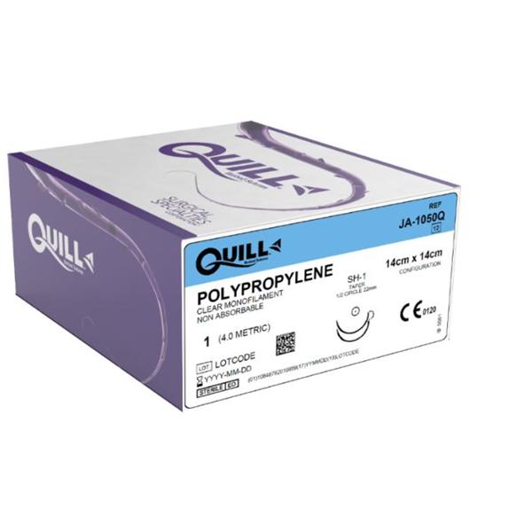 Look/Div Surgical Specialties Suture 1 Pp Quill Clear 14X14Cm Double Arm Monofilament Non-Absorbable 12/Bx - JA-1050Q