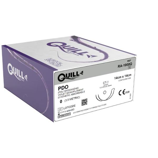 Look/Div Surgical Specialties Suture 0 Pdo Quill Violet 14X14Cm Double Arm Monofilament Absorbable 12/Bx - RA-1000Q