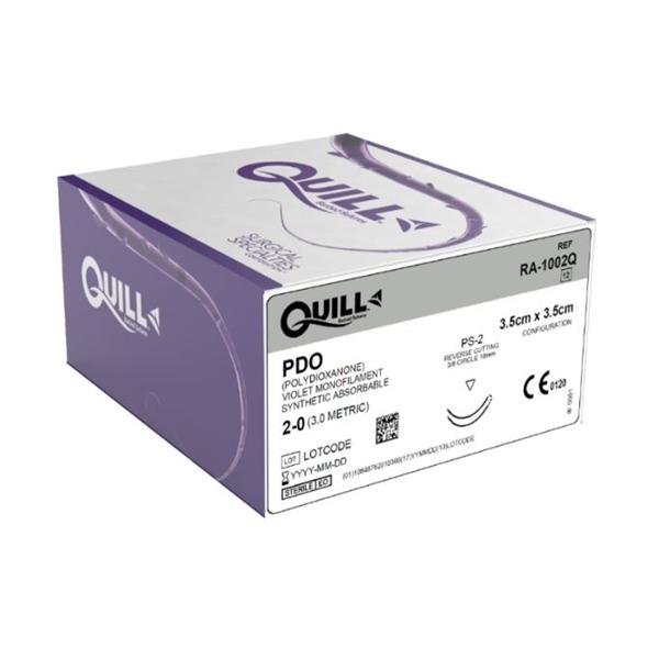 Look/Div Surgical Specialties Suture 2-0 Pdo Quill Violet 3.5X3.5Cm Double Arm Monofilament Absorbable 12/Bx - RA-1002Q