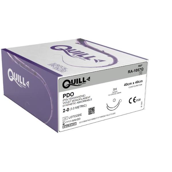 Look/Div Surgical Specialties Suture 2-0 Pdo Quill Violet 40X40Cm Double Arm Monofilament Absorbable 12/Bx - RA-1057Q