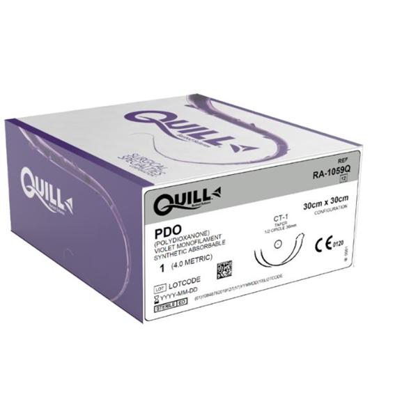 Look/Div Surgical Specialties Suture 1 Pdo Quill Violet 30X30Cm Double Arm Monofilament Absorbable 12/Bx - RA-1059Q