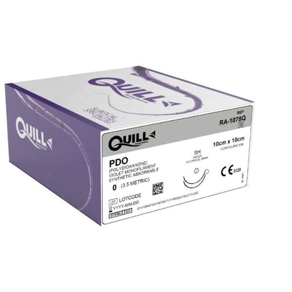 Look/Div Surgical Specialties Suture 0 Pdo Quill Violet 10X10Cm Double Arm Monofilament Absorbable 12/Bx - RA-1078Q