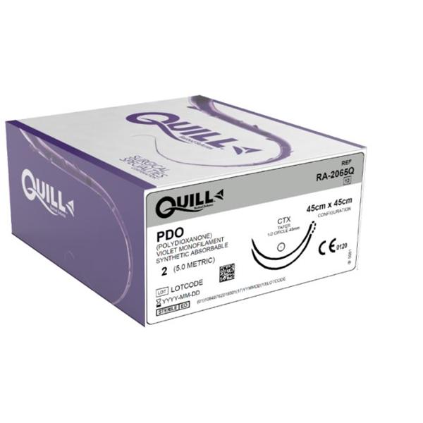 Look/Div Surgical Specialties Suture 2-0 Pdo Quill Violet 45X45Cm Double Arm Monofilament Absorbable 12/Bx - RA-2065Q