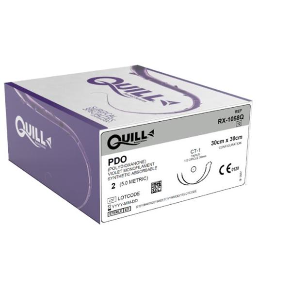 Look/Div Surgical Specialties Suture 2 Pdo Quill Violet 30X30Cm Double Arm Monofilament Absorbable 12/Bx - RX-1058Q