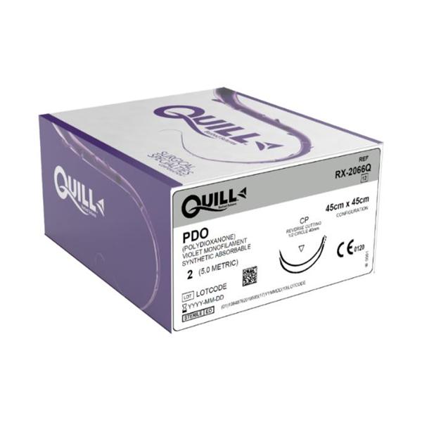 Look/Div Surgical Specialties Suture 0 Pdo Quill Violet 45X45Cm Double Arm Monofilament Absorbable 12/Bx - RX-2066Q