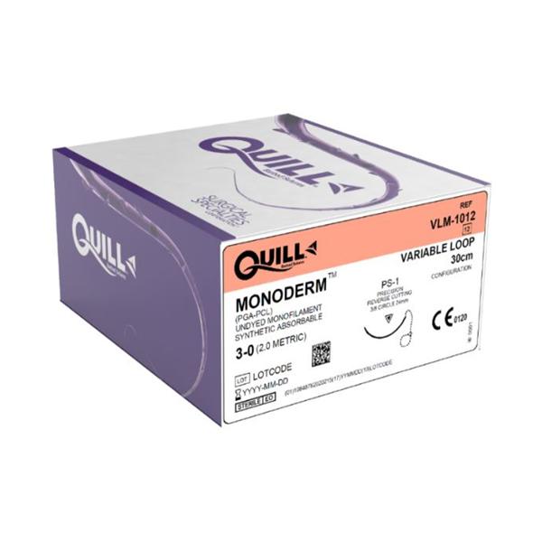 Look/Div Surgical Specialties Suture 3-0 Pcl Quill Monoderm Clear 30Cm Monofilament Absorbable 12/Bx - VLM-1012