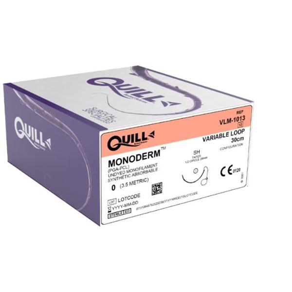 Look/Div Surgical Specialties Suture 0 Polyglecaprone Quill Monoderm Clear 30Cm Monofilament Absorbable 12/Bx - VLM-1013