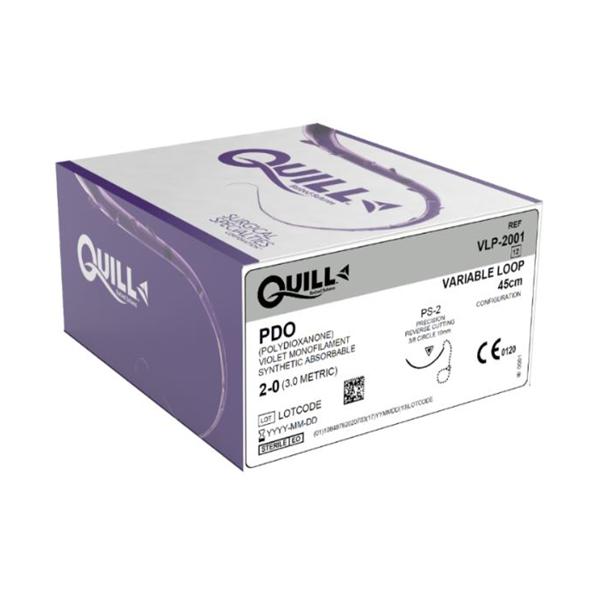 Look/Div Surgical Specialties Suture 2-0 Polydioxanone Quill Violet 18" Monofilament Absorbable 12/Bx - VLP-2001