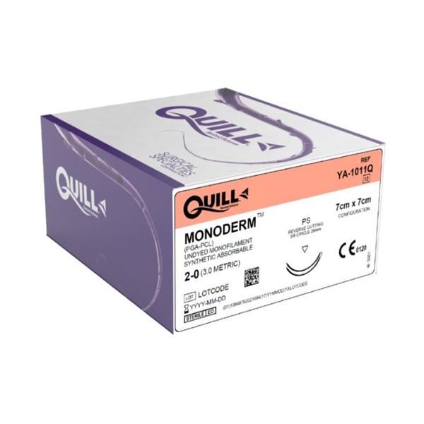 Look/Div Surgical Specialties Suture 2-0 Pcl De-14/De-14 Quill Monoderm Clear 7X7Cm 2Arm Mnflmnt Abs 12/Bx - YA-1011Q