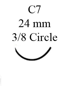 LOOK - Suture with Needle Absorbable Uncoated Undyed Suture Plain Gut Size 2 - 0 27 Inch Suture 1-Needle 24 mm Length 3/8 Circle Reverse Cutting Needle - 555B