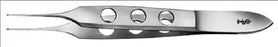 Aesculap - Tissue Forceps Bishop-Harmon 3-1/2 Inch Length Surgical Grade Stainless Steel NonSterile NonLocking Fenestrated Thumb Handle Straight 1 X 2 Teeth - OC051R