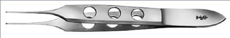 Aesculap - Tissue Forceps Bishop-Harmon 3-1/2 Inch Length Surgical Grade Stainless Steel NonSterile NonLocking Fenestrated Thumb Handle Straight 1 X 2 Teeth - OC051R
