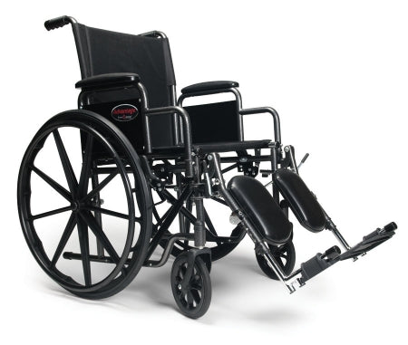 Graham-Field Advantage Wheelchair Heavy Duty Full Length Arm Padded, Removable Arm Style Mag Wheel Black 18 Inch Seat Width 250 lbs. Weight Capacity - 3H010140