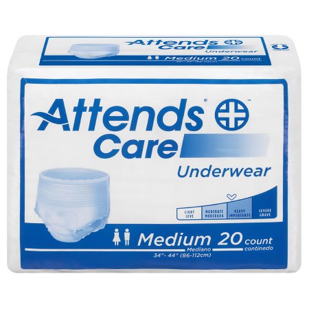 Attends Care - Unisex Adult Absorbent Underwear Pull On with Tear Away Seams Regular Disposable Moderate Absorbency - APV20