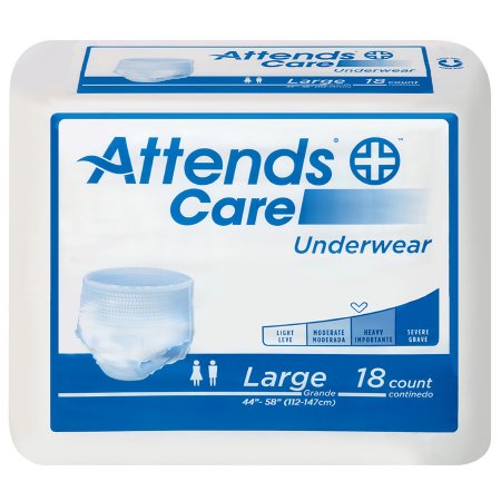 Attends Care - Unisex Adult Absorbent Underwear Pull On with Tear Away Seams Regular Disposable Moderate Absorbency - APV30
