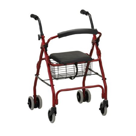 Cruiser Classic - 4 Wheel Rollator Red Adjustable Height / Folding Aluminum Frame - 4200CRD