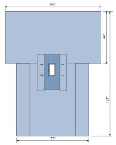 C-Core Medical Abdominal Drape Laparotomy T-Drape with Pouch 106 W X 77 W X 44 L X 123 L Inch Sterile - 19148