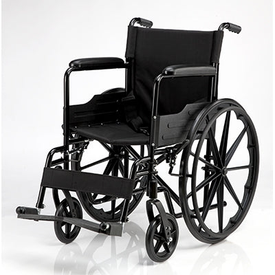 Merits Health Products Wheelchair Acadia Dual Axle Full Length Arm Padded Arm Style Composite Mag Wheel Black Upholstery 16 Inch Seat Width 250 Lbs. Weight Capacity - N211NMFZMU0