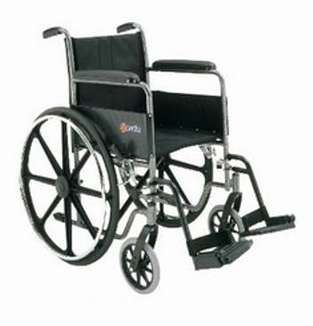 Merits Health Products Wheelchair Dual Axle Desk Length Arm Removable Padded Arm Style Composite Mag Wheel Black Upholstery 16 Inch Seat Width 250 Lbs. Weight Capacity - N521NMDZMU0