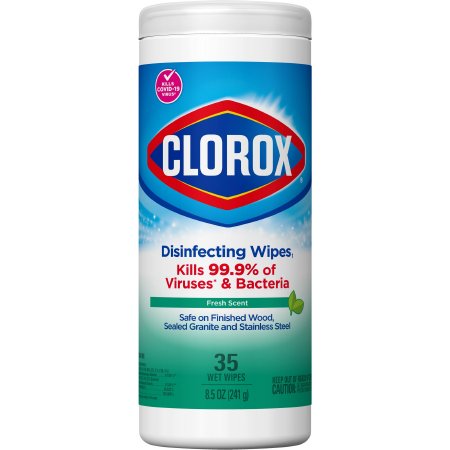 Clorox - Surface Disinfectant Premoistened Manual Pull Wipe 35 Count Canister Fresh Scent NonSterile - 01593