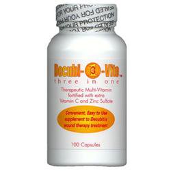 QCE Decubivite Three In One Multivitamin Supplement Vitamin / Minerals 500 mg Strength Capsule 100 per Bottle - 85519800100