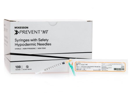 McKesson McKesson Prevent HT Tuberculin Syringe with Needle 1 mL 25 Gauge 5/8 Inch Detachable Needle Safety Hinged Needle - 102-SNT1C2558S