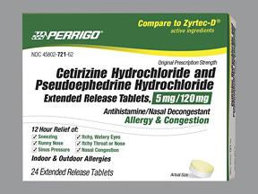 Perrigo Company Allergy Relief 120 mg - 5 mg Strength Extended Release Tablet 24 per Box - 45802072162