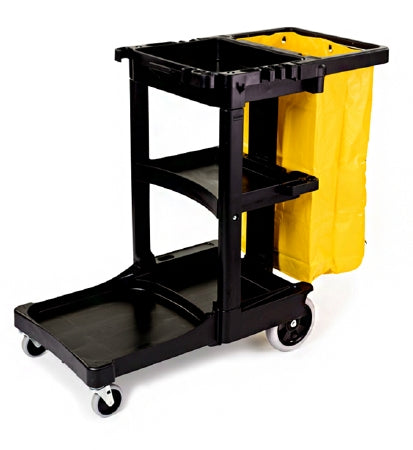Saalfeld Redistribution CART, JANITOR 2000 BLK W/YLW VNYL BAG W/ZIP - FG617388BLA