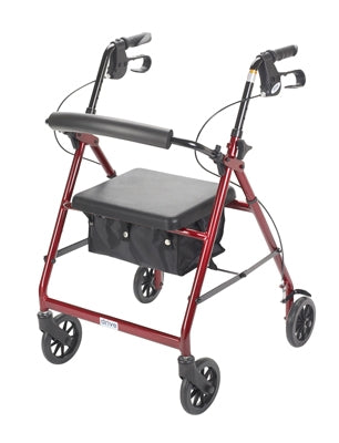 Fabrication Enterprises Drive 4 Wheel Rollator drive Red Folding - 43-2152