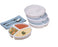 Fabrication Enterprises FabLife Partitioned Scoop Dish Sandstone Reusable Plastic 8 Inch Diameter - 62-0130