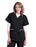Landau Uniforms Scrub Shirt Small Black 4 Pockets Short Set-In Sleeves Female - 8219BKPS