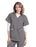 Landau Uniforms Scrub Shirt Medium Steel Gray 4 Pockets Short Set-In Sleeves Female - 8232STPMED