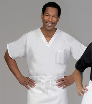 Fashion Seal Uniforms Scrub Shirt X-Large White 1 Pocket Short Sleeves Unisex - 78735-XL