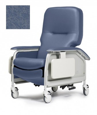 Lumex Deluxe - Clinical Care Recliner Steel Blue Four Tente Swivel Caster, Three Locking Caster - FR566G9214