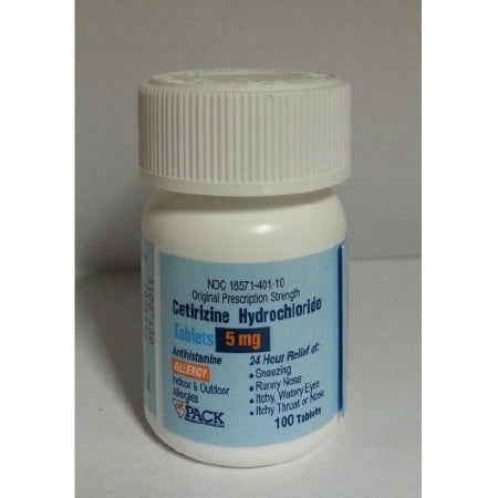 Pack Pharmaceuticals Allergy Relief 5 mg Strength Tablet 100 per Bottle - 16571040110