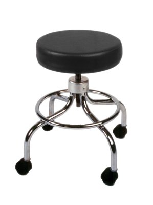 Fabrication Enterprises - Mechanical Mobile Stool Screw-type Black - 16-1102
