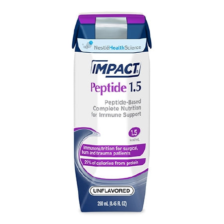 Nestle Healthcare Nutrition Impact Peptide 1.5 Tube Feeding Formula 250 mL Carton Ready to Use Unflavored Adult - 10043900974009