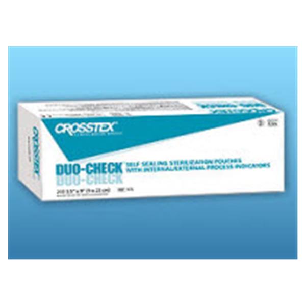 Crosstex International Pouch Sterilization Duo Check 3.5 In X 5.25 In Blue Tint Latex Free 200/Bx, 10 Bx/Ca - SCXS