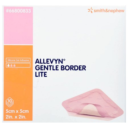 Allevyn Gentle Border Lite - Thin Silicone Foam Dressing 2 X 2 Inch Square Silicone Gel Adhesive with Border Sterile - 66800833