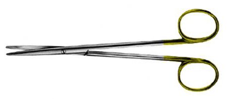 DuroTip - Dissecting Scissors Baby Metzenbaum 5-3/4 Inch Length Surgical Grade Stainless Steel / Tungsten Carbide NonSterile Finger Ring Handle Curved Blades Blunt Tip / Blunt Tip - BC259R