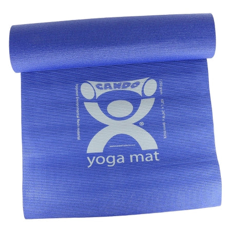 CanDo Yoga Mat - Exercise Mat Blue Polymer Environmental Resin 24 X 68 Inch - 30-2401B