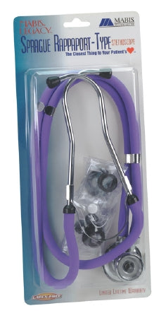 Mabis Healthcare Mabis Legacy Sprague Stethoscope Blue 2-Tube 22 Inch Tube Double Sided Chestpiece - 10-414-010