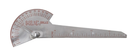 Fabrication Enterprises Baseline Finger Goniometer 6 Inch Finger, 110° Flexion Through 40° Hyper-Extension in 5° Increments Inches and Centimeters 0.2 X 2 X 7 Inch - 12-1014