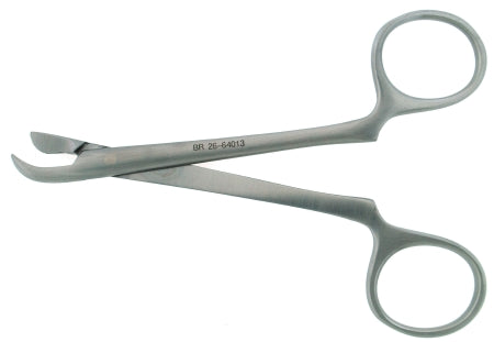BR Surgical BR Surgical Applying Forceps Collin 5-1/8 Inch Surgical Grade Stainless Steel NonSterile NonLocking Finger Ring Handle Curved - BR26-64013